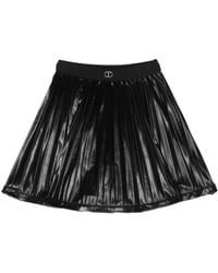 Twinset - Logo-Plaque Pleated Skirt - Lyst