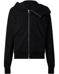 Rick Owens - Cropped Full-Zip Hooded Sweatshirt - Lyst