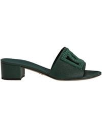 Dolce & Gabbana - Logo-Plaque Embellished Mules - Lyst