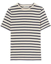 Jil Sander - Striped Crewneck T-Shirt - Lyst
