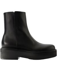 Gianvito Rossi - Hiro Bootie Leather Ankle Boots - Lyst