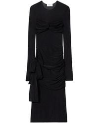 Blumarine - Semi-Sheer Draped-Detail Midi Dress - Lyst