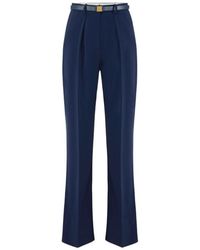 Elisabetta Franchi - Pleated Wide-Leg Pants - Lyst