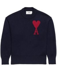 Ami Paris - Ami De Coeur Intarsia-Knit Jumper - Lyst