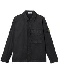 Stone Island - Logo Patch Long-Sleeve Overshirt - Lyst