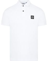 Stone Island - Compass-Patch Short-Sleeved Polo Shirt - Lyst