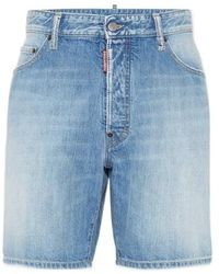 DSquared² - Logo Patch Denim Shorts - Lyst
