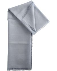Rier - Logo Patch Frayed Edge Scarf - Lyst