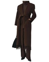 Jonathan Simkhai - Carrie Fringe-Trimmed Belted Coat - Lyst