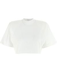 Pinko - Crewneck Cropped T-Shirt - Lyst