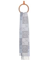 Loewe - Checkerboard Fringed Edge Scarf - Lyst