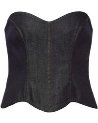 AYA MUSE - Hyn Denim Bustier Top - Lyst