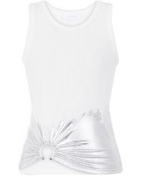 Rabanne - Piercing Ribbed Jersey Tank Top - Lyst