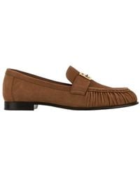 Fendi - Logo Plaque Gathered Slip-On Loafers - Lyst