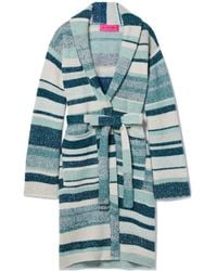 The Elder Statesman - Striped Cashmere Cardigan With Belt - Lyst