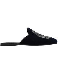 Dolce & Gabbana - Slip-On Velvet Embroidered Slippers - Lyst