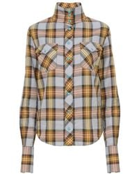 Chloé - Chloé Lavagliere Checked Long-Sleeve Shirt - Lyst