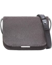 Giorgio Armani - Suede Bag With Flap And Adjustable Strap - Lyst