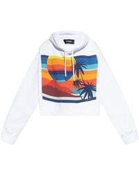 DSquared² - Summer Lovers Onion Cropped Fit Hoodie - Lyst