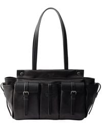 Prada - Route Large Leather Tote Bag - Lyst