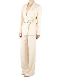 Blugirl Blumarine - Lace-Embellished Belted Blazer - Lyst