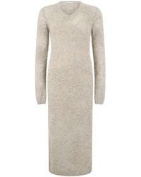 Brunello Cucinelli - Sequin-Embellished Open-Knit Midi Dress - Lyst