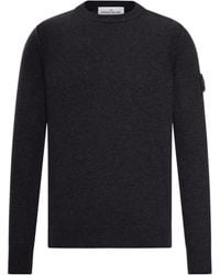 Stone Island - Logo Patch Crewneck Jumper - Lyst