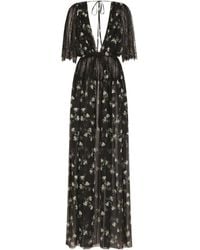 Dolce & Gabbana - Silk-Blend Floral Maxi Dress - Lyst