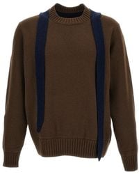 Sacai - Scarf-Detail Knit Cardigan - Lyst