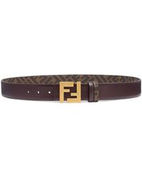 Fendi - Ff Squared Buckled Reversible Belt - Lyst