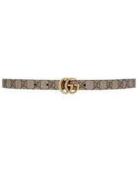 Gucci - Gg Marmont Logo Plaque Reversible Belt - Lyst