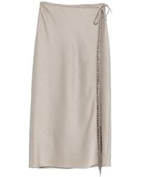Nanushka - Sarong Fringe-Detail Midi Skirt - Lyst