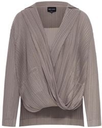 Giorgio Armani - Pleated Twin-Set Top - Lyst