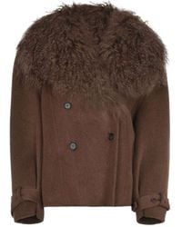GIUSEPPE DI MORABITO - Belted Fur-Collar Coat - Lyst