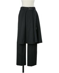 Sacai - Belted Pleated-Overlay Trousers - Lyst