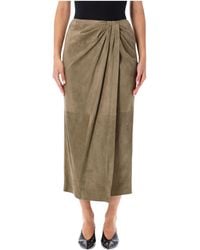 Ralph Lauren - Teegan Draped Midi Skirt - Lyst