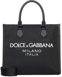 Dolce & Gabbana - Logo Printed Top Handle Tote Bag - Lyst
