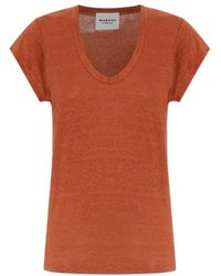 Isabel Marant - Isabel Marant Étoile Zankou Scoop Neck T-Shirt - Lyst