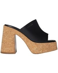 Stella McCartney - Logo Printed Platform Sandals - Lyst