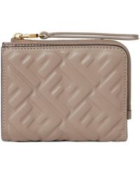 Fendi - Dove Nappa Leather Wallet With Ff Motif - Lyst