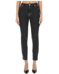 Moschino - Belt Ring Denim Trousers - Lyst