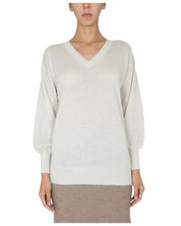 Fabiana Filippi - V-Neck Ribbed Jumper - Lyst
