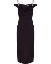 David Koma - Crystal Strap Midi Dress - Lyst