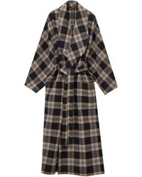 KENZO - Checked Belted Oversized Coat - Lyst