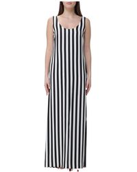 Moschino - Scoop-Neck Striped Long Dress - Lyst