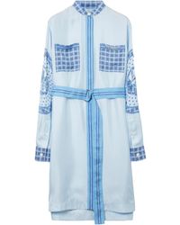 Burberry - Monument-Printed Satin Shirt Dress - Lyst