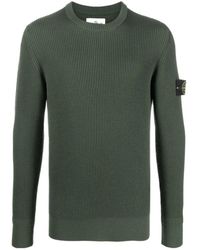 Stone Island - Logo-Patch Ribbed Jumper - Lyst