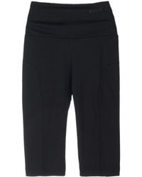 MSGM - Logo-Print High-Waist Stretch Shorts - Lyst