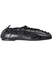 Ganni - Lace-Up Ballet Pumps - Lyst