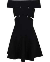 McQueen - Off-Shoulder Flared Dress - Lyst